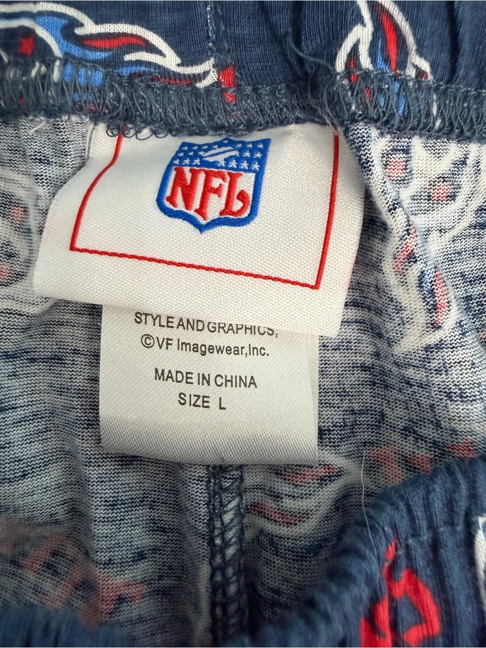NFL Tennessee Titans Lounge Pajama Pants NWT Large Blue 100% Cotton